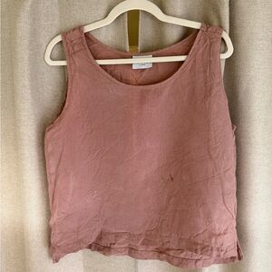Parachute 100% Linen Cropped Tank in Rose